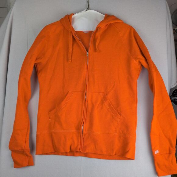 Soffe Orange upcycled zip front Hoodie with Halloween applique - Picture 3 of 6
